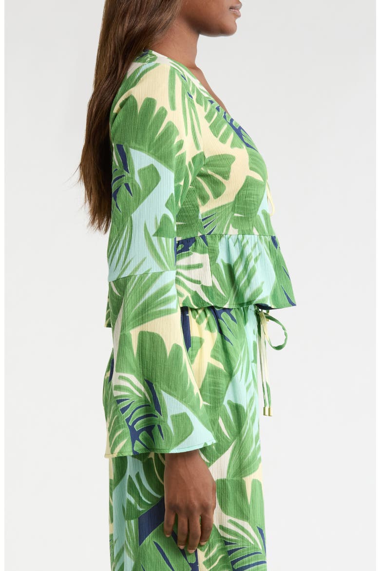 Crinkled Side Slit Cover-Up Pants, Alternate, color, GREEN MULTI