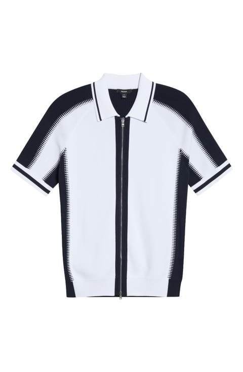 Kenley Colorblock Full Zip Knit Shirt
