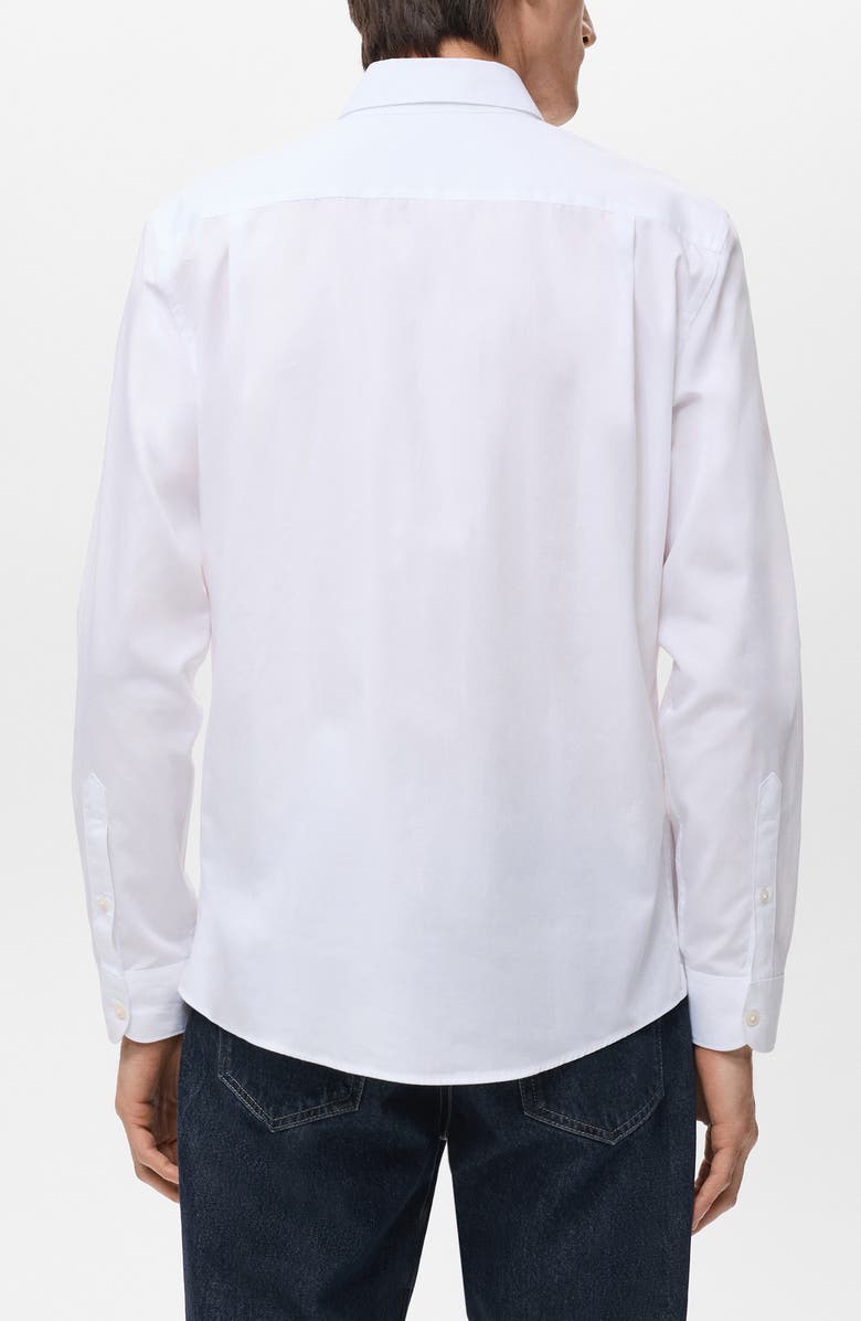 MANGO Solid Regular Fit Button-Up Shirt, Alternate, color, White