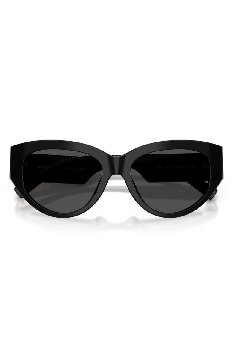 Dolce&Gabbana 55mm Cat Eye Sunglasses, Alternate, color, Black / Dark Grey