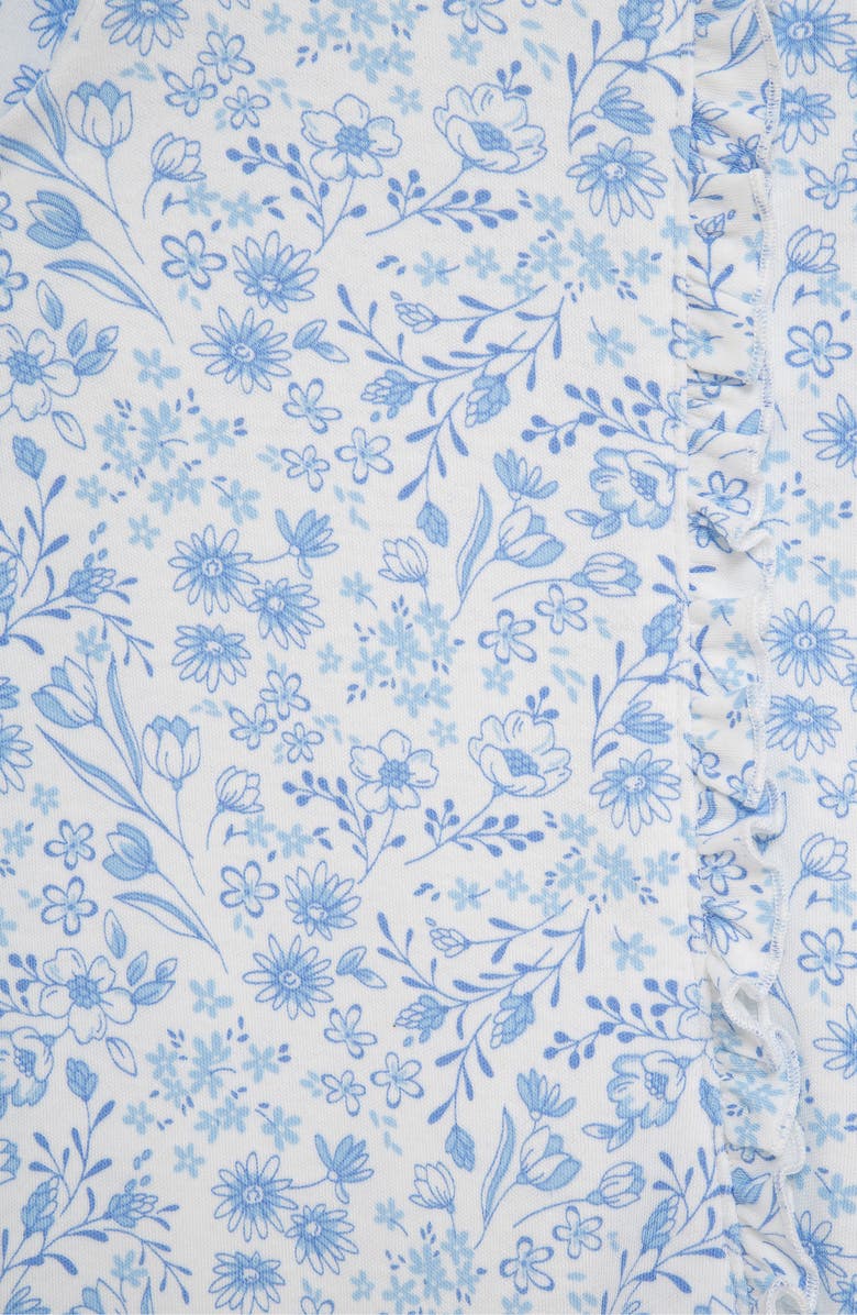 Little Me Floral Cotton Footie & Headband Set, Alternate, color, Blue