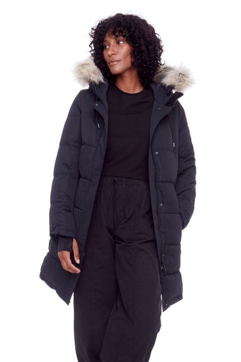 AULAVIK - Vegan Down Mid-length Hooded Parka Coat