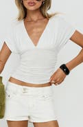 Princess Polly Mattey Cinched V-Neck Top