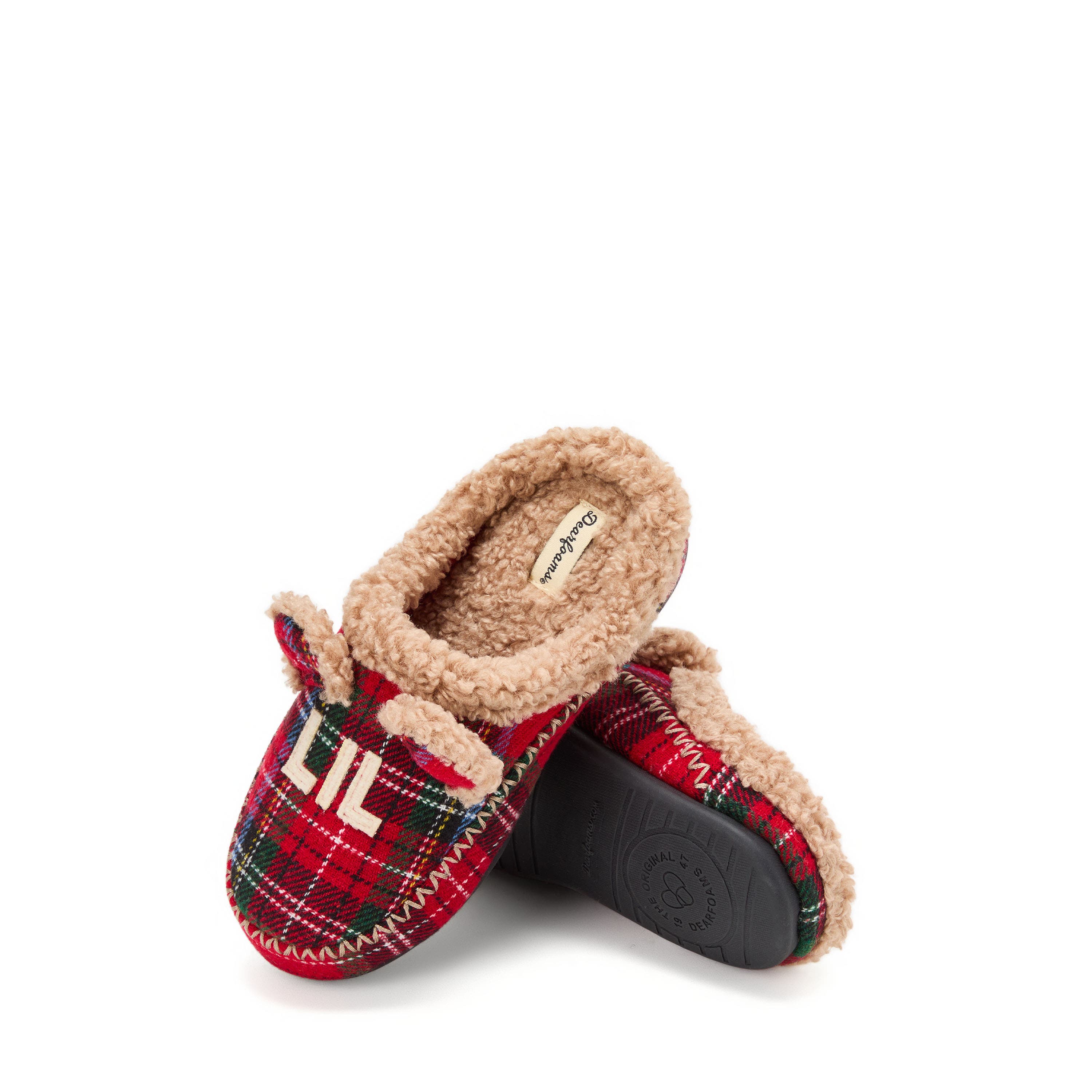 DEARFOAMS Lil Bear Closed Back Slipper, Alternate, color, Plaid
