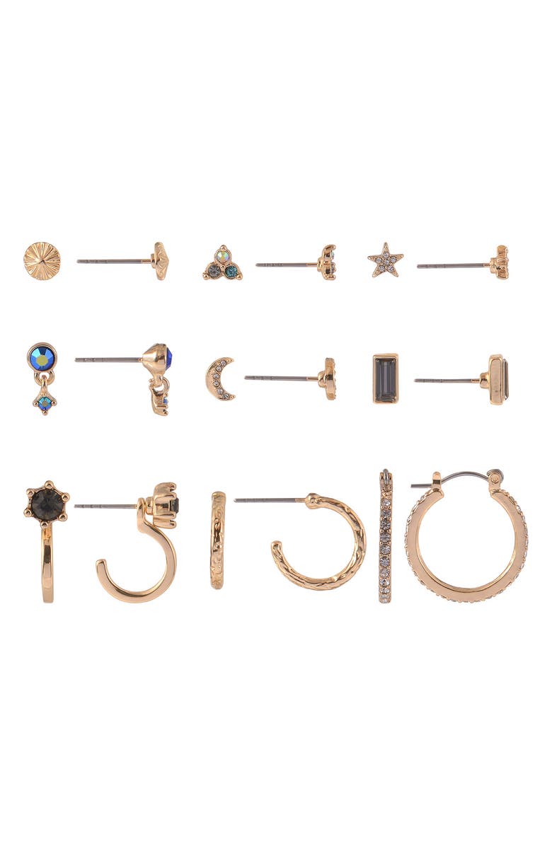 RACHEL Rachel Roy Set of 9 Earrings, Alternate, color, Blue