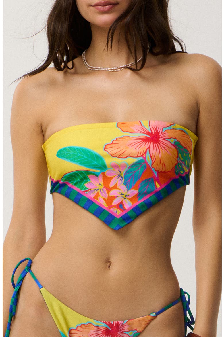 Bliss Scarf Bandeau Bikini Top, Main, color, YELLOW
