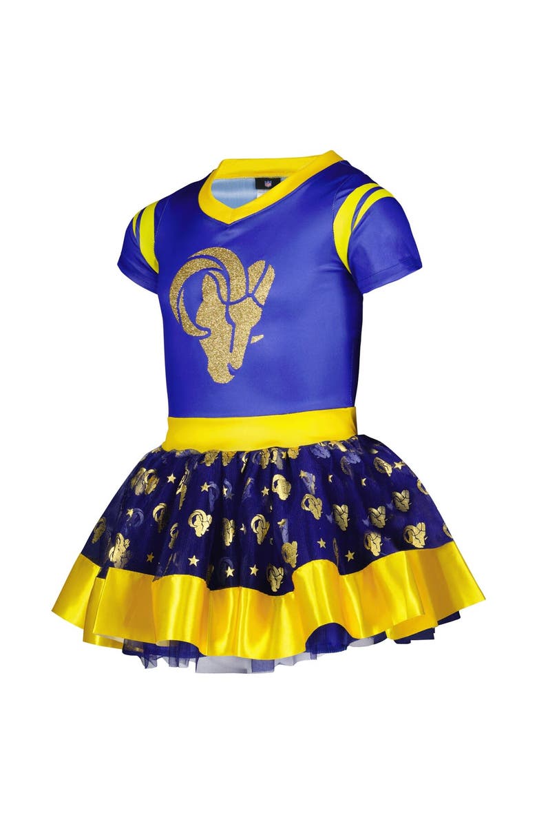JERRY LEIGH Girls Youth Royal Los Angeles Rams Tutu Tailgate Game Day V-Neck Costume, Alternate, color, Royal