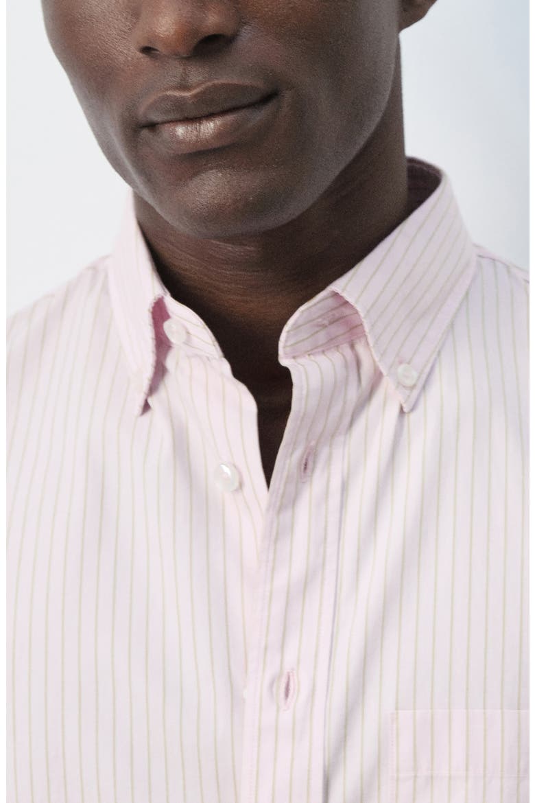 Relaxed Fit Stripe Cotton Button-Up Shirt, Alternate, color, PASTEL PINK