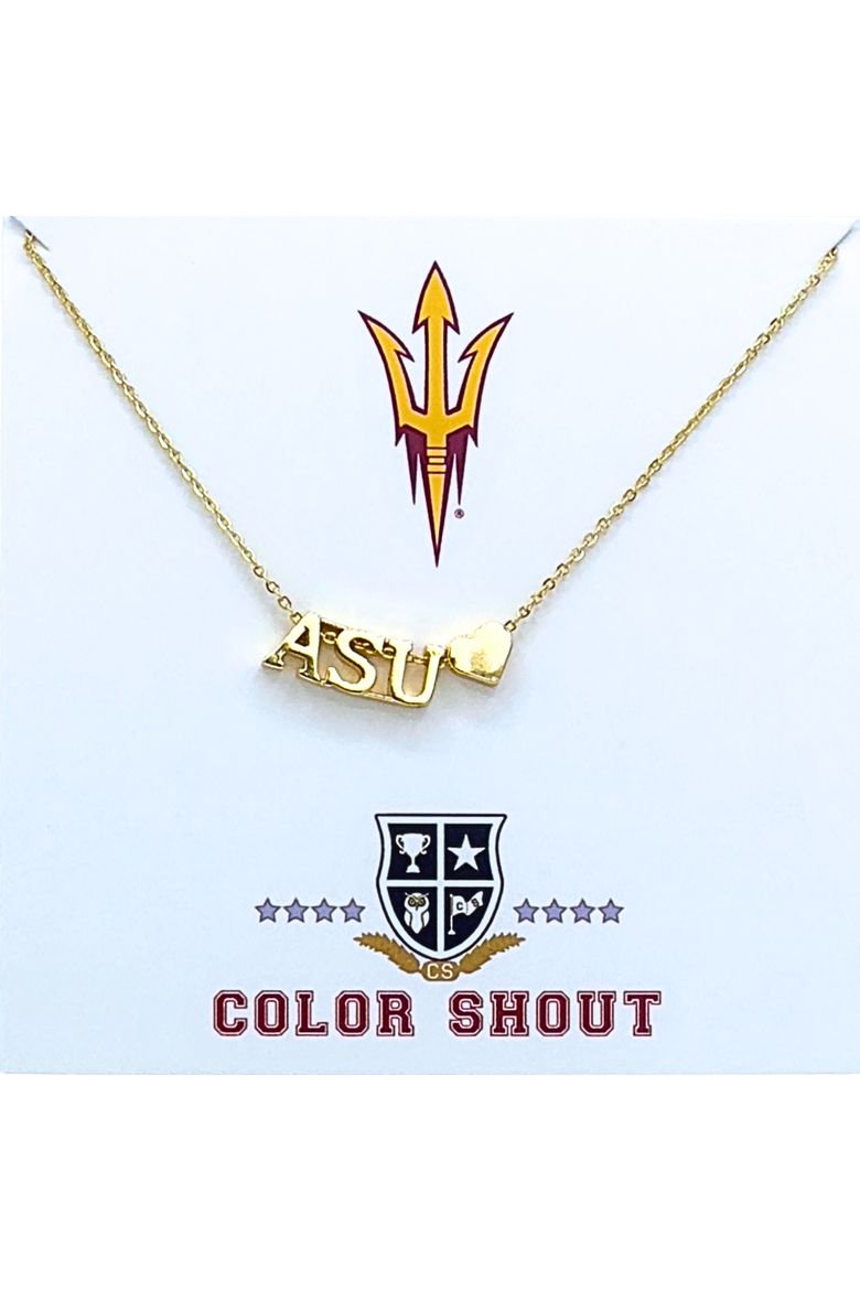 Arizona State University Gold Heart Necklace, Main, color, Yellow Gold