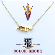 Color Shout Arizona State University Gold Heart Necklace