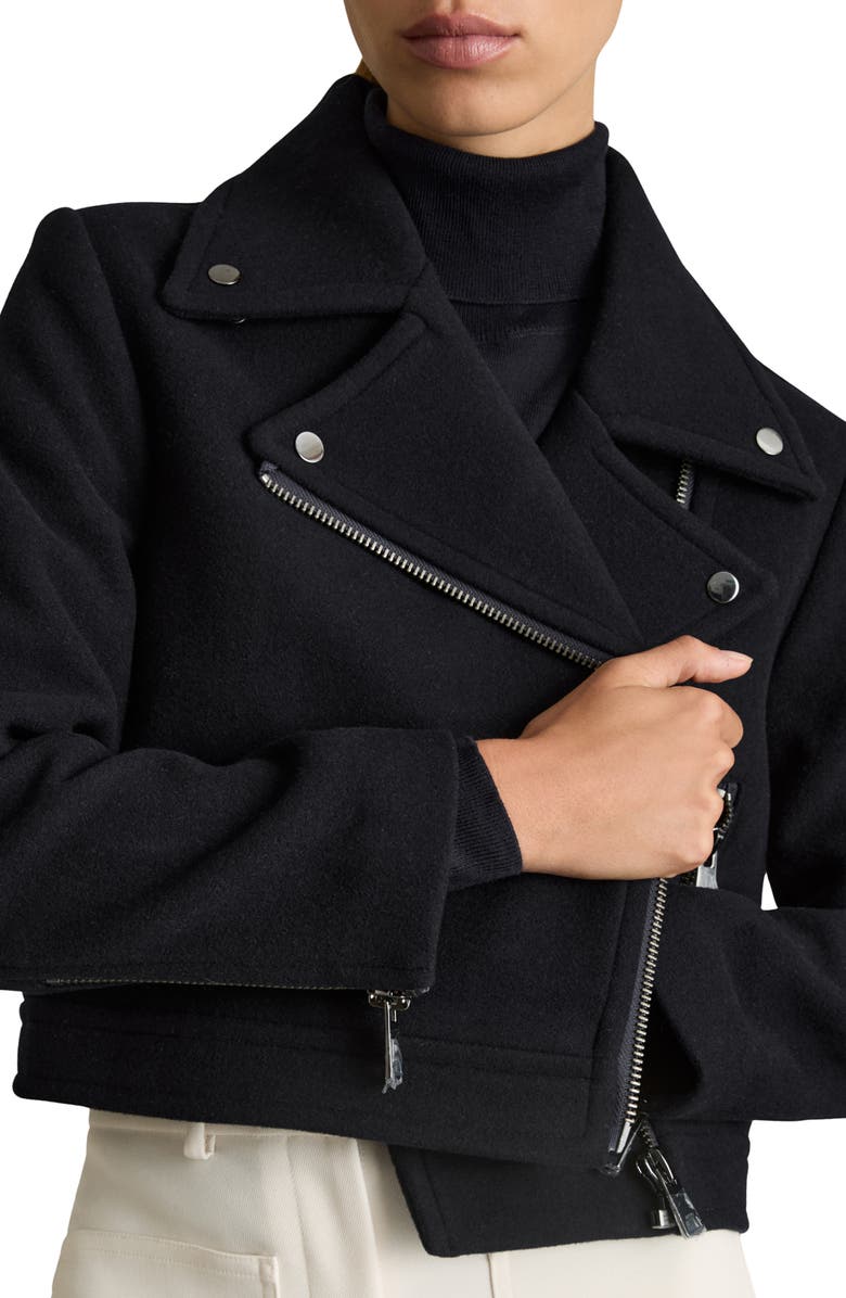 Reiss Arlow Asymmetric Zip Wool Blend Jacket, Alternate, color, 