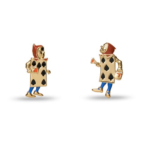 The Nursery Alice Card Soldier Button Earring