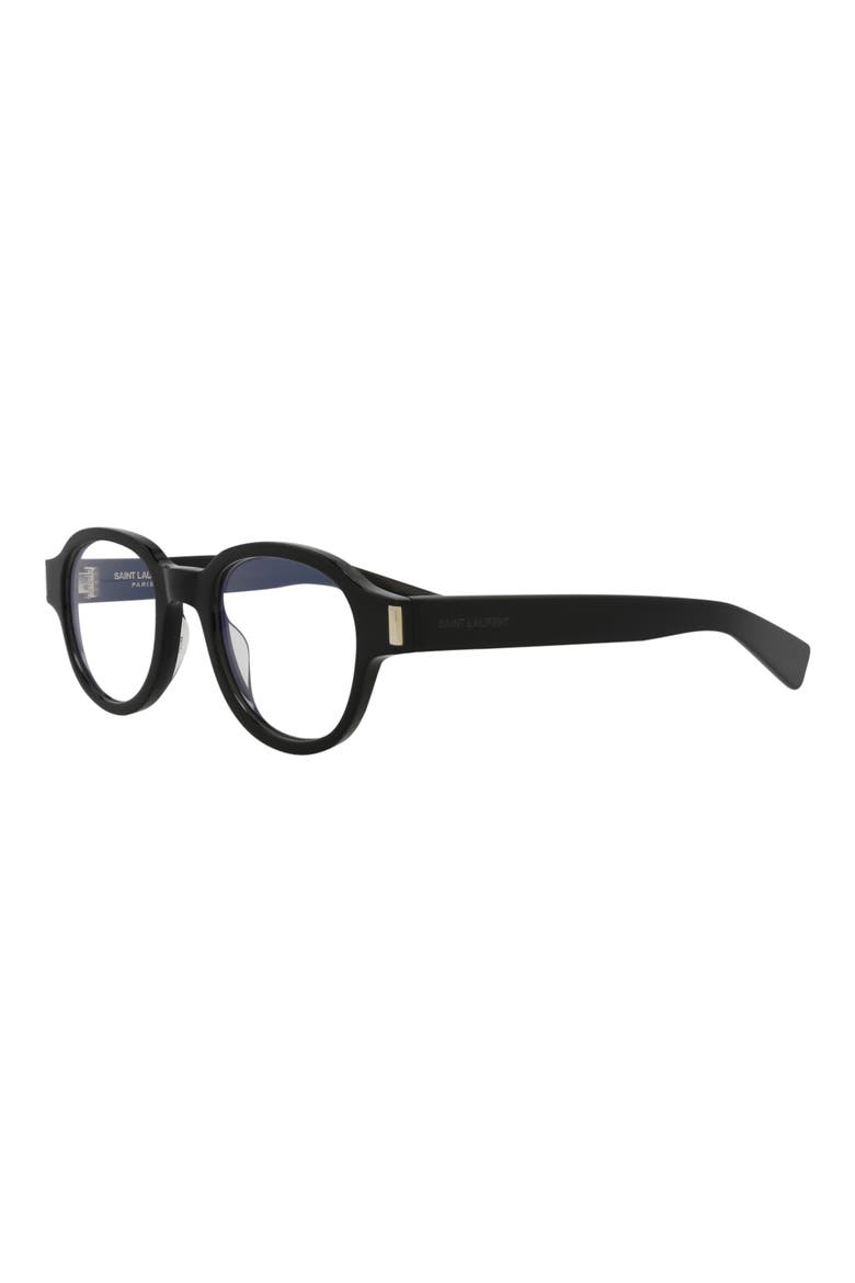48mm Round Optical Glasses, Alternate, color, BLACK BLACK BLACK