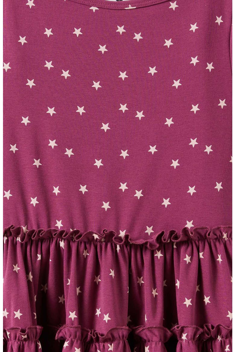 Kid's Boat Neck Short Sleeve Dress, Alternate, color, Berry Jam Star