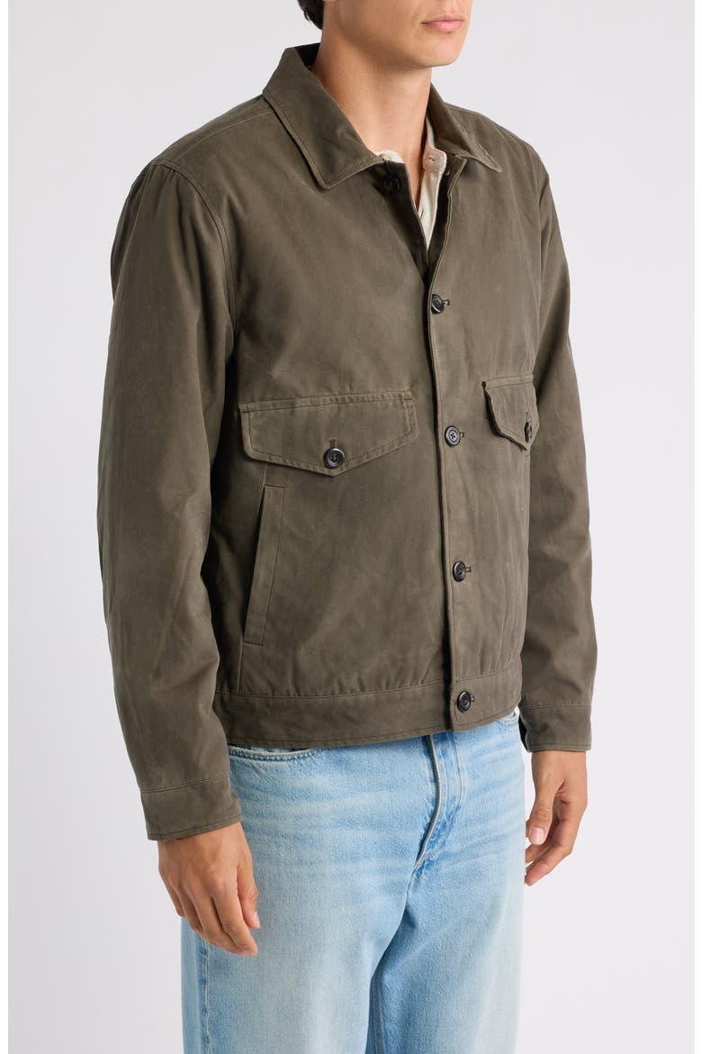 Waxed Canvas Trucker Jacket, Alternate, color, OLIVE
