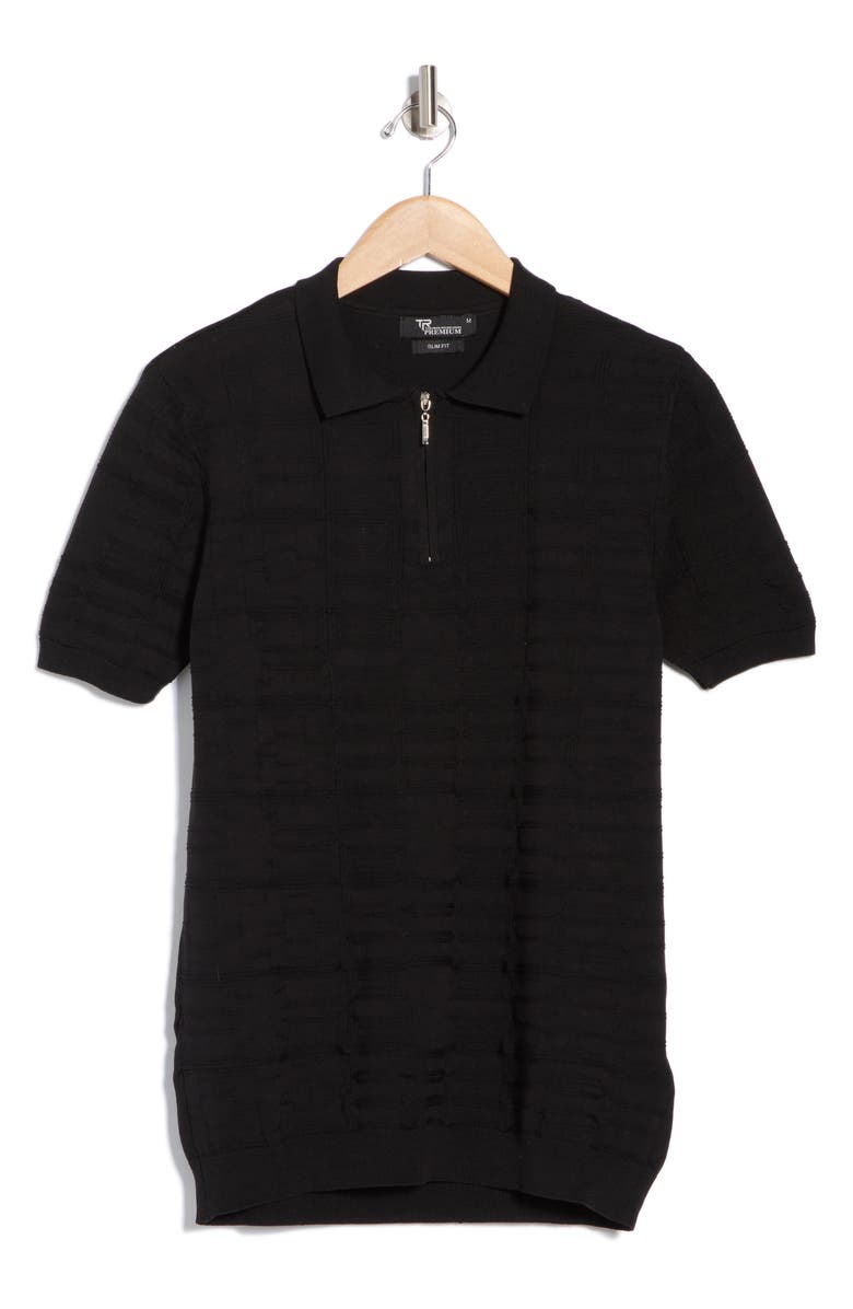 T.R. PREMIUM Short Sleeve Sweater, Alternate, color, Black