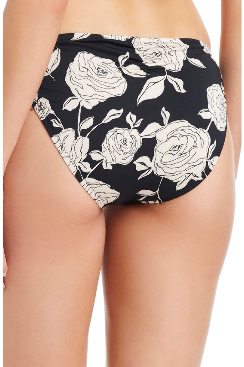 Floral Hipster Bikini Bottoms, Alternate, color, BLACK