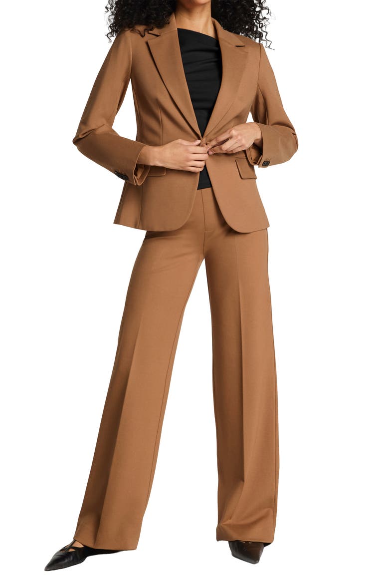Stretch Ponte Blazer, Alternate, color, MAPLEWOOD