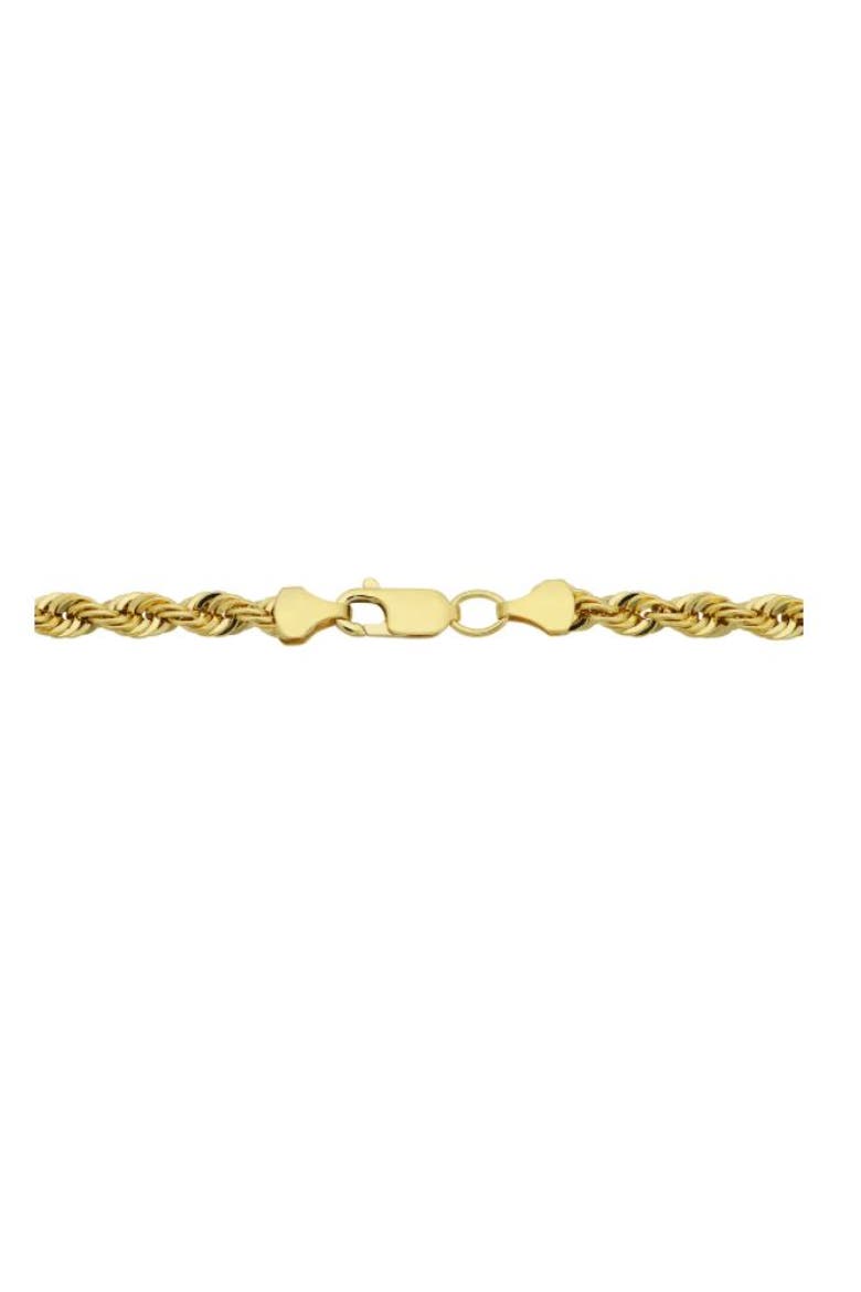 Yellow 14KT Gold Filled Men's 4.2mm Rope Chain Necklace, Alternate, color, 14k Yellow Gold