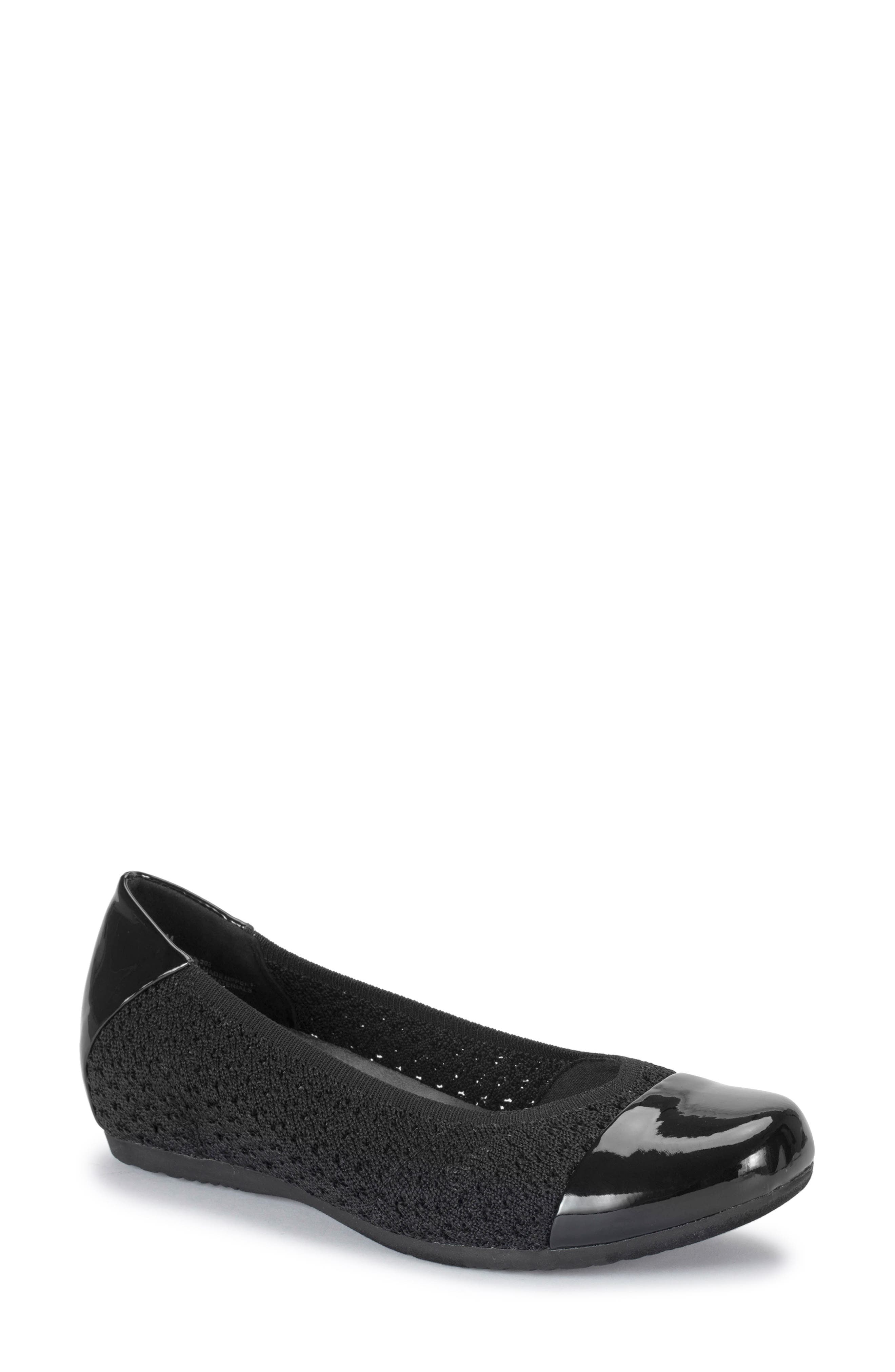 Mia Cap Toe Flat, Main, color, BLACK
