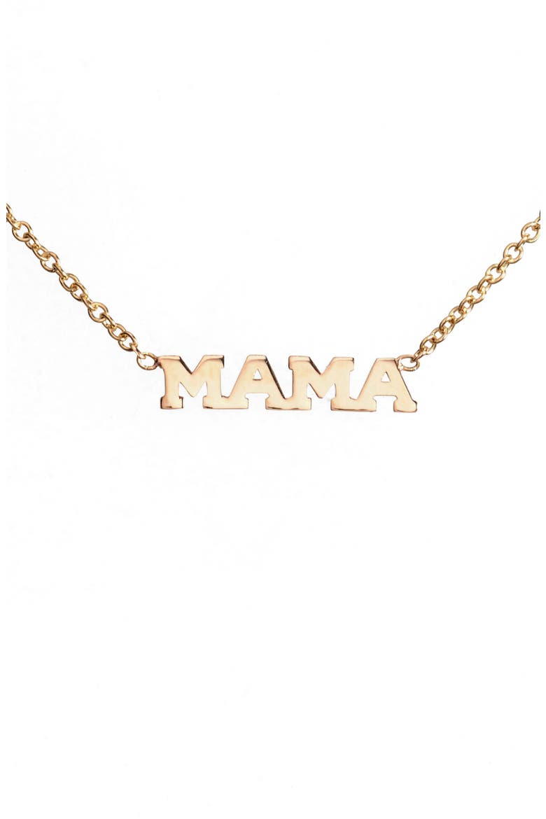 Itty Bitty Mama Pendant Necklace, Alternate, color, 14K YELLOW GOLD