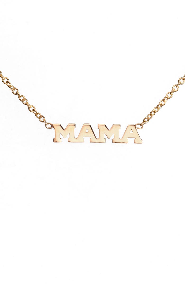 Zoë Chicco Itty Bitty Mama Pendant Necklace, Alternate, color, 14K Yellow Gold