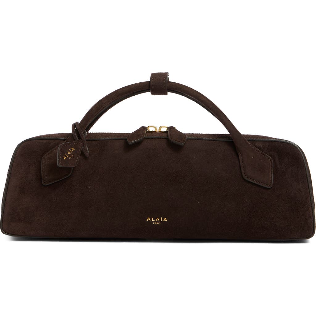 Alaïa Le Teckel Suede East/West Clutch in Brun Fume U15 at Nordstrom
