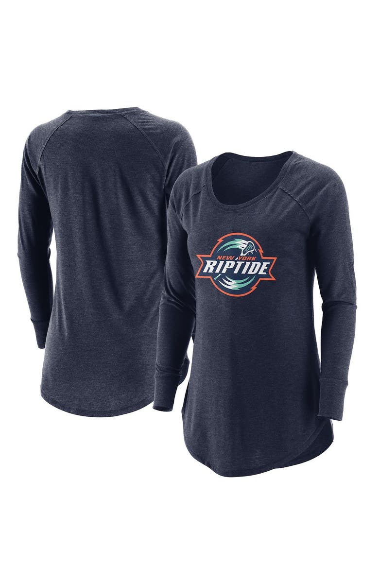 ADPRO Sports Women's Navy New York Riptide Primary Logo Tri-Blend Long Sleeve T-Shirt, Alternate, color,