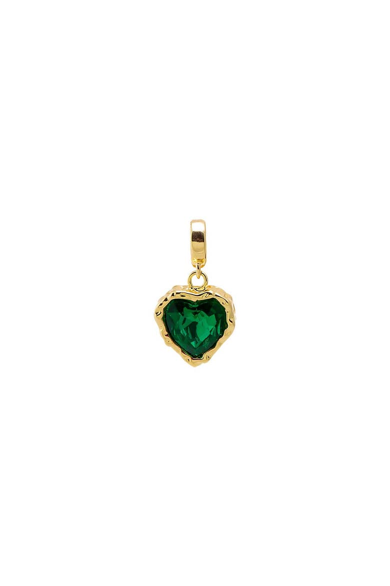 Green Heart CZ Charm, Main, color, Emerald Green