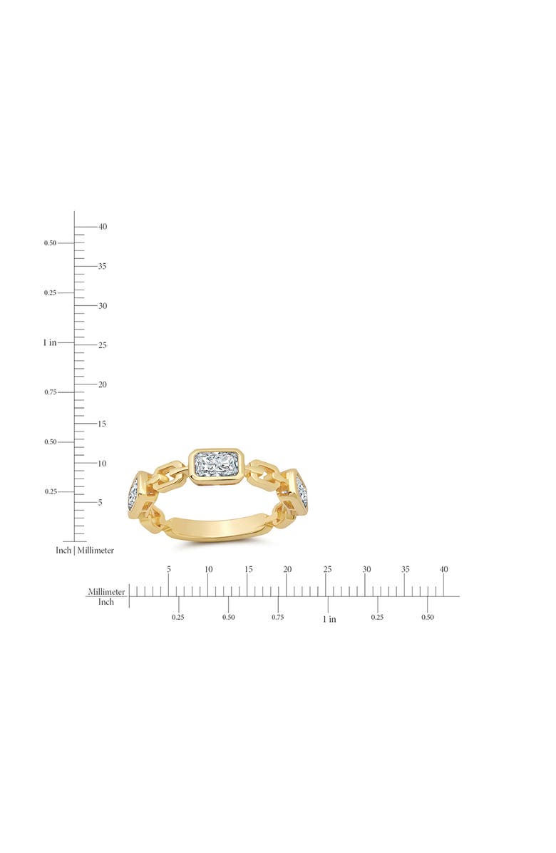 Crislu Radiant Frozen Link Ring, Alternate, color, 18Kyg/ Clear Stone