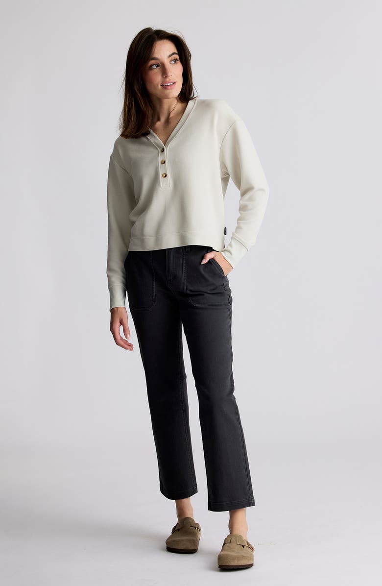 Free Fly Folly Straight Leg Ankle Stretch Cotton Twill Pants, Alternate, color, Black Sand