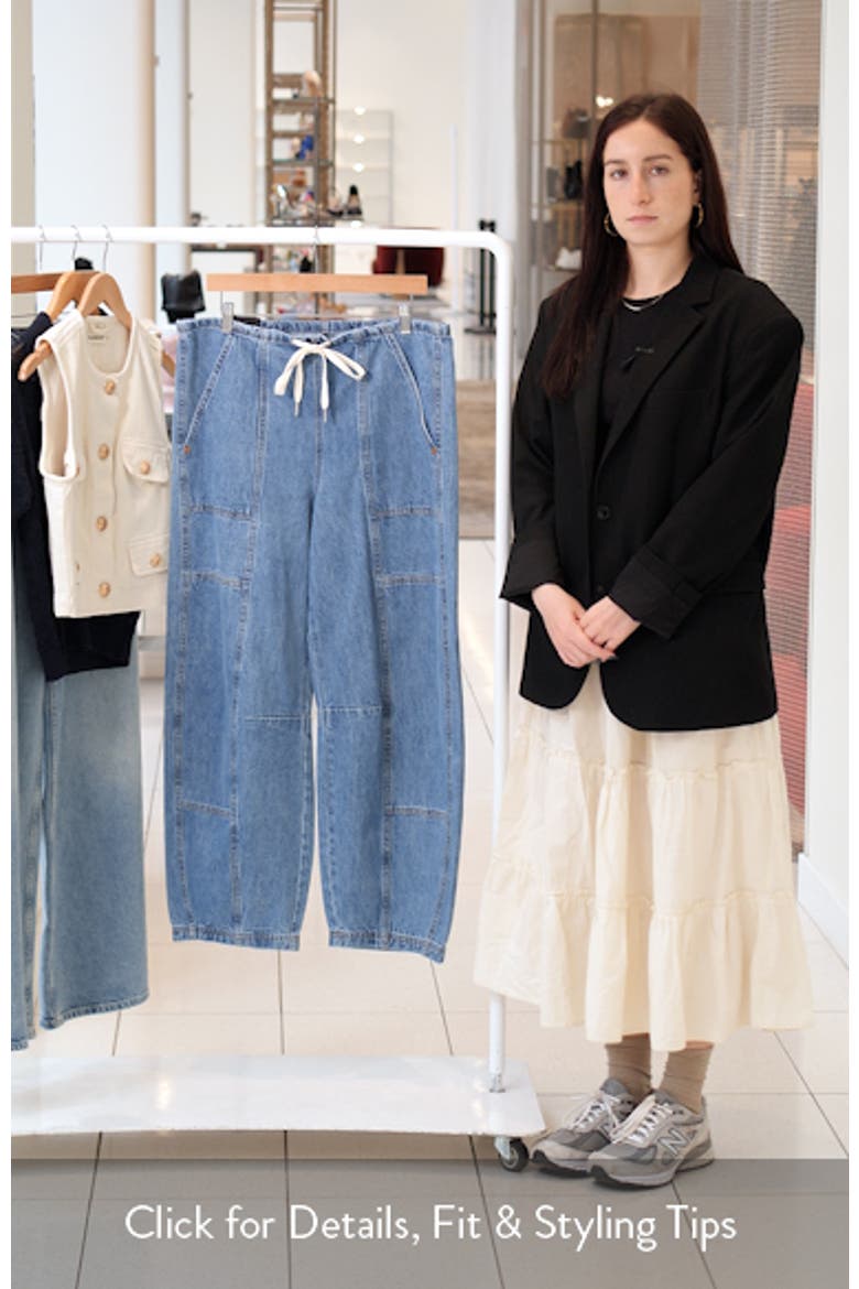 Low Rise Drawstring Barrel Leg Jeans video