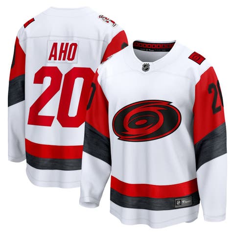 Men's Fanatics Sebastian Aho White Carolina Hurricanes Away Breakaway Jersey