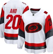 FANATICS Men's Fanatics Sebastian Aho White Carolina Hurricanes Away Breakaway Jersey