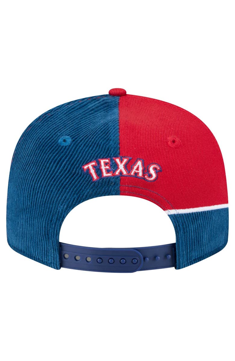 New Era Men's New Era Royal/Red Texas Rangers Retro Split Corduroy Snapback Hat, Alternate, color, Royal