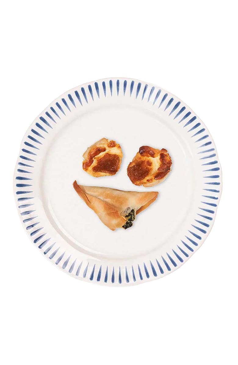 Juliska Sitio Stripe Cocktail Plate, Alternate, color, Whitewash/ Delft Blue