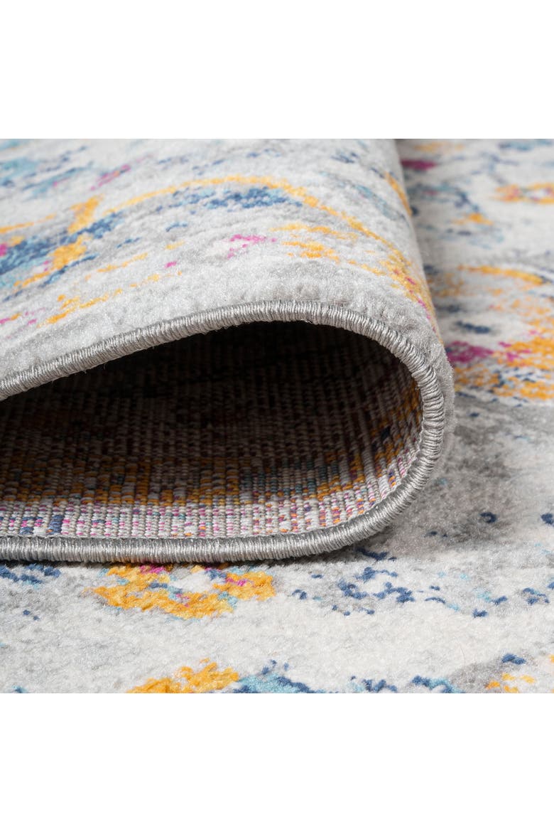 Lorena Ornate Boho Medallion Area Rug, Alternate, color, Light Gray/Dark Blue/Orange