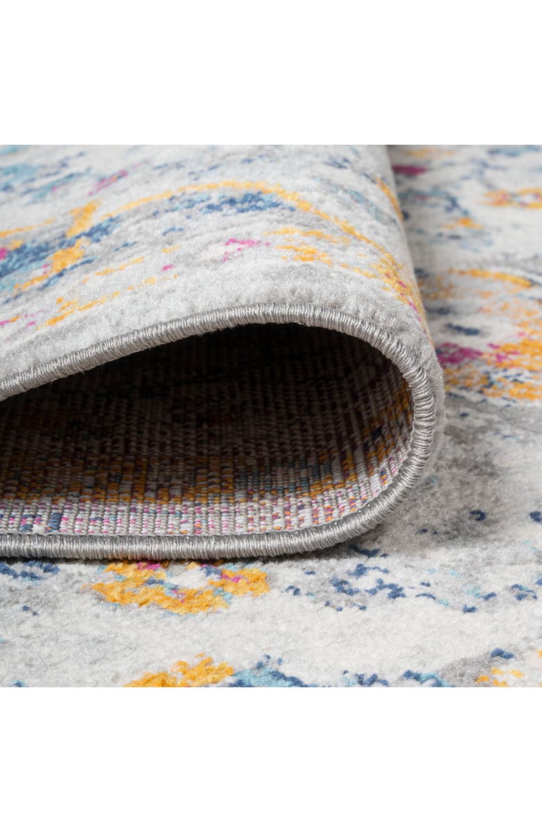 JONATHAN Y Lorena Ornate Boho Medallion Area Rug, Alternate, color, Light Gray/Dark Blue/Orange