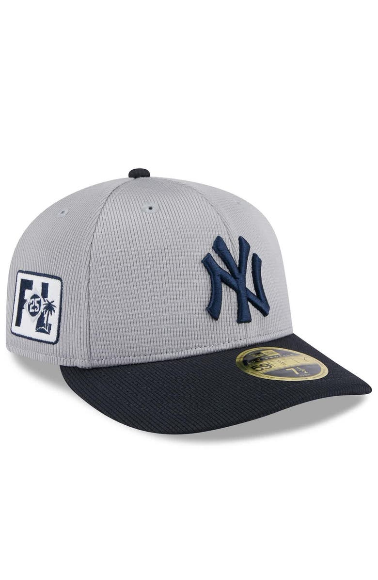 New Era Men's New Era  Gray/Navy New York Yankees 2025 Spring Training Low Profile 59FIFTY Fitted Hat, Main, color, 