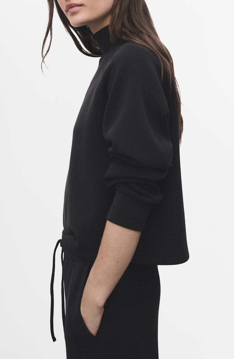 MANGO Mock Neck Sweatshirt, Alternate, color, Black