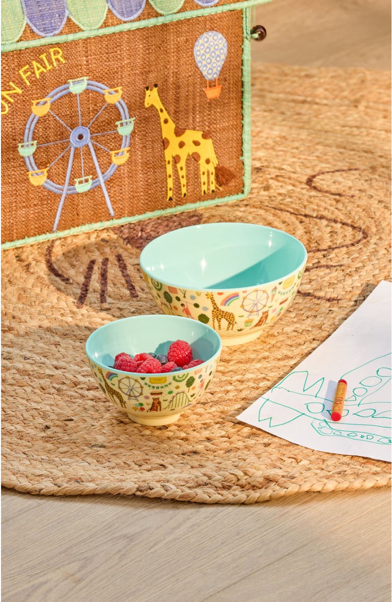 Rice by Rice Melamine Bowl Fun Fair, Alternate, color, Mint