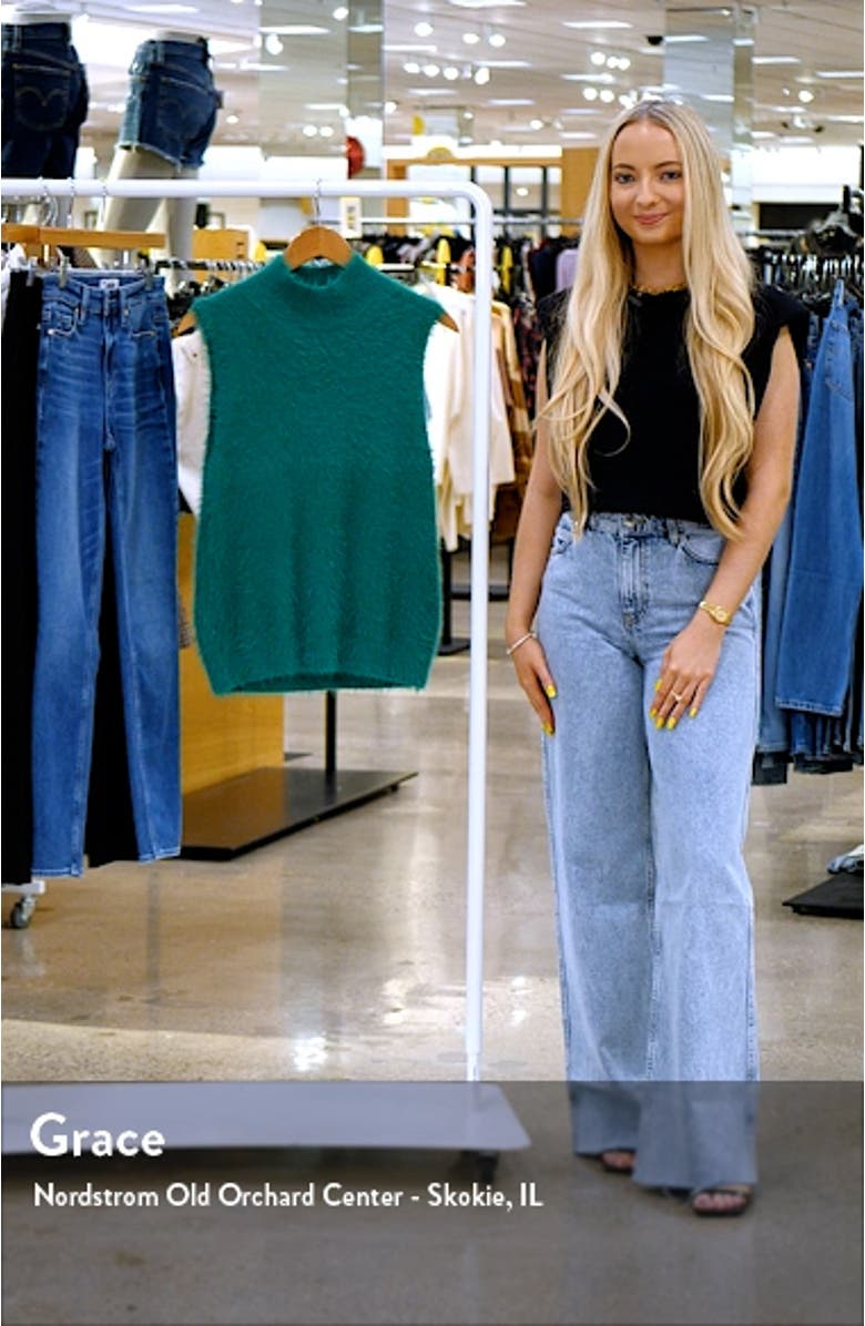 Fuzzy Mock Neck Sweater Tank, sales video thumbnail