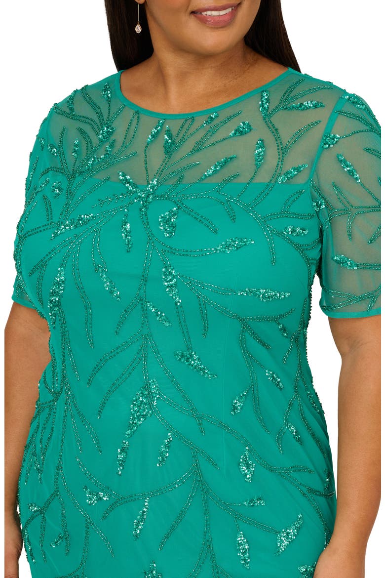 Bead Embellished Cocktail Dress, Alternate, color, EXOTIC JADE