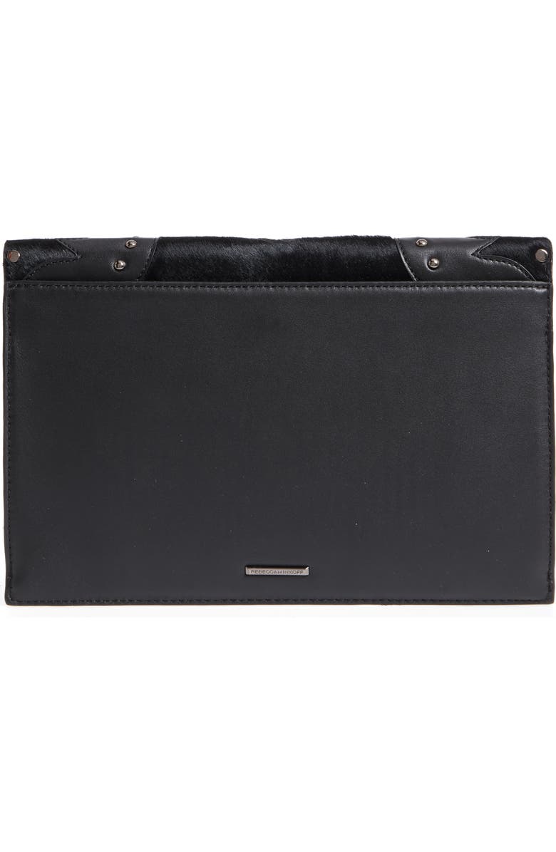 Rebecca Minkoff Biker Genuine Calf Hair Clutch, Alternate, color,