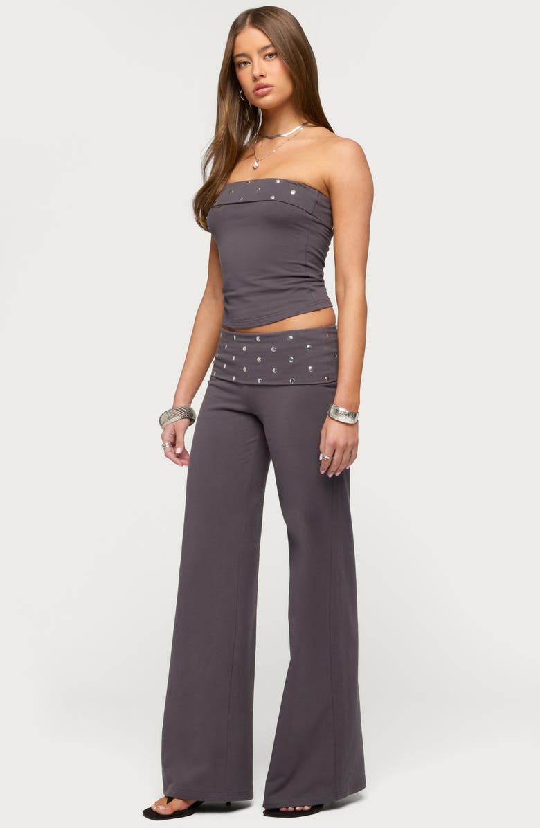EDIKTED Breanna Studded Foldover Tube Top, Alternate, color, 