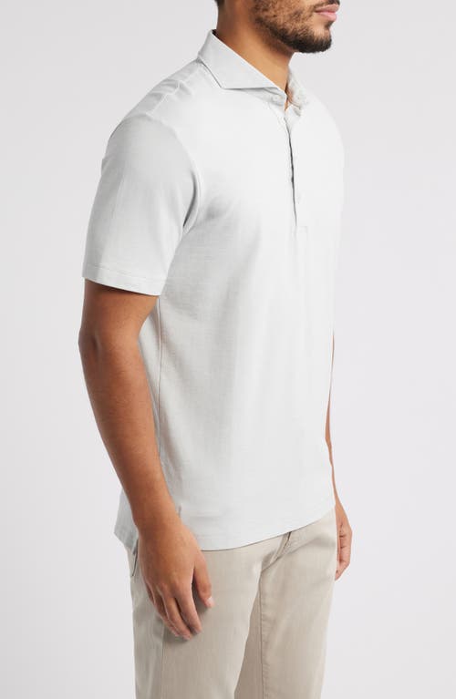Johnnie-o Idris Top Shelf Heathered Polo In Light Gray