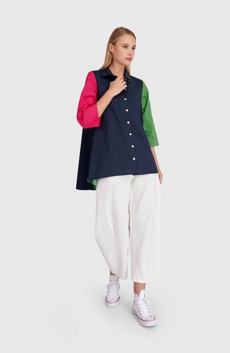 Alembika Zesty A-line Shirt, Alternate, color, Navy