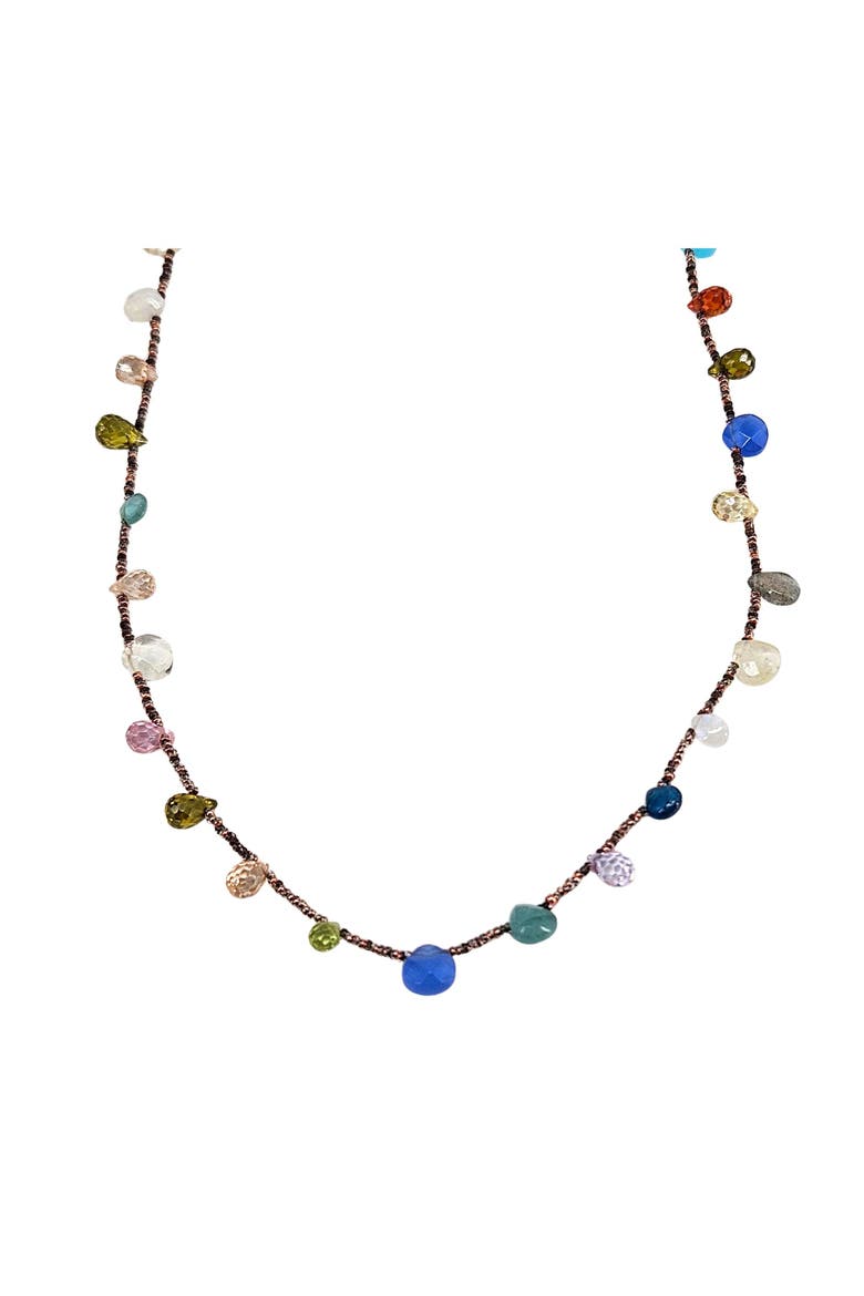 Multi Colored Gemstone Necklace, Alternate, color, multicolor