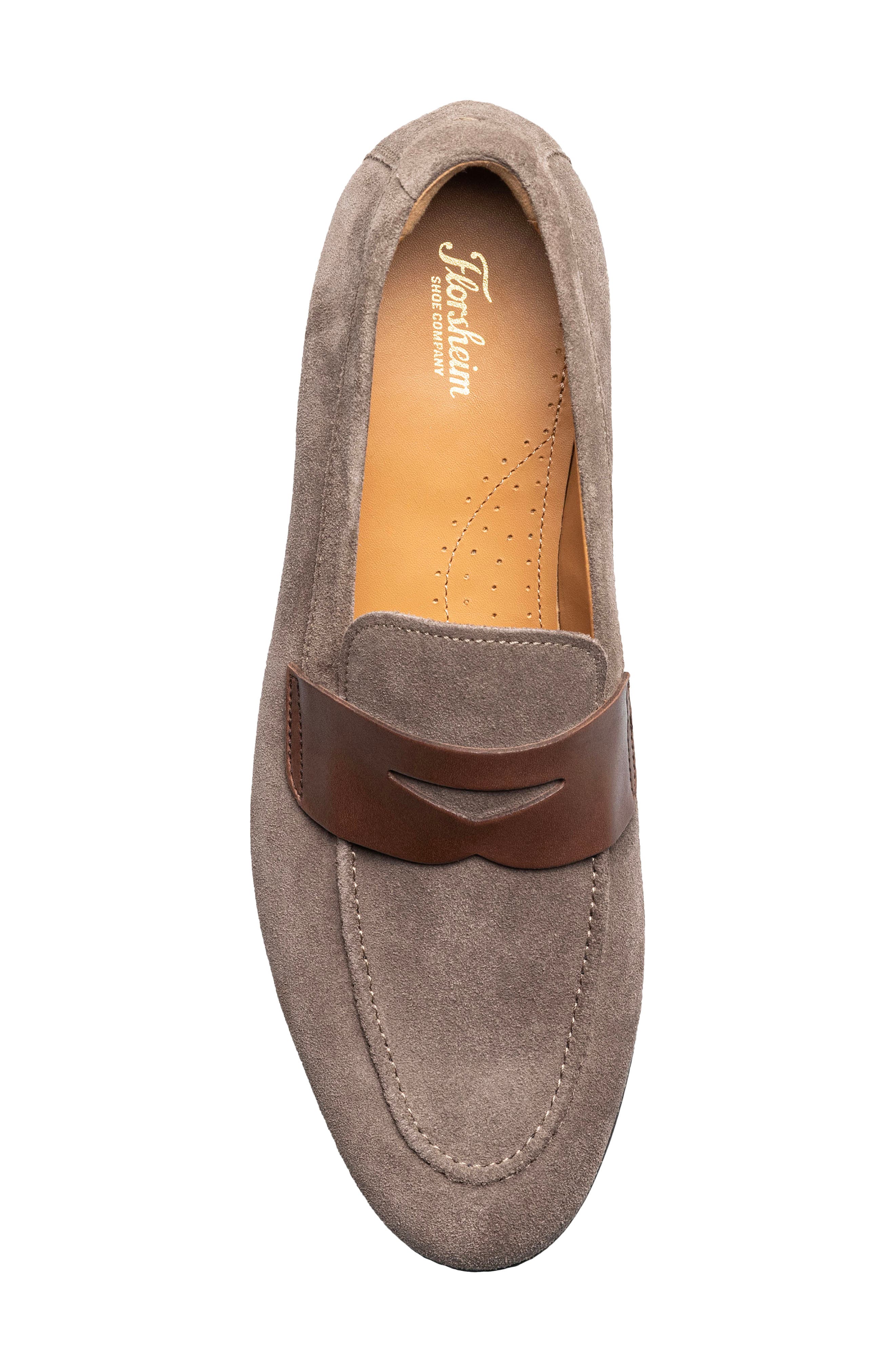 Florsheim Modena Moc Toe Penny Loafer, Alternate, color, Gray Suede