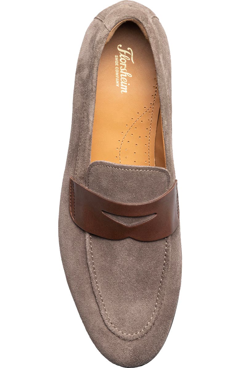 Florsheim Modena Moc Toe Penny Loafer, Alternate, color, Gray Suede